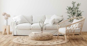 Ein stilvolles Wohnzimmer im Rattan Stil (depositphotos.com)